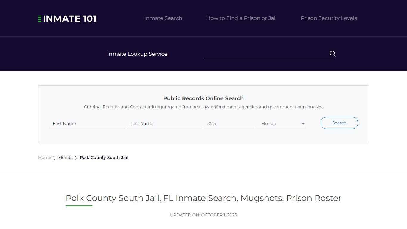 Polk County South Jail, FL Inmate Search, Mugshots, Prison Roster